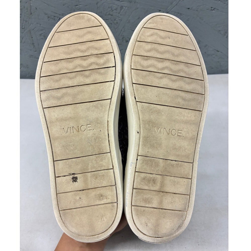 Vince Blair Snakeskin Slip On Women's 7.5 Black Leather Platform Luxe Sneaker - Picture 13 of 15